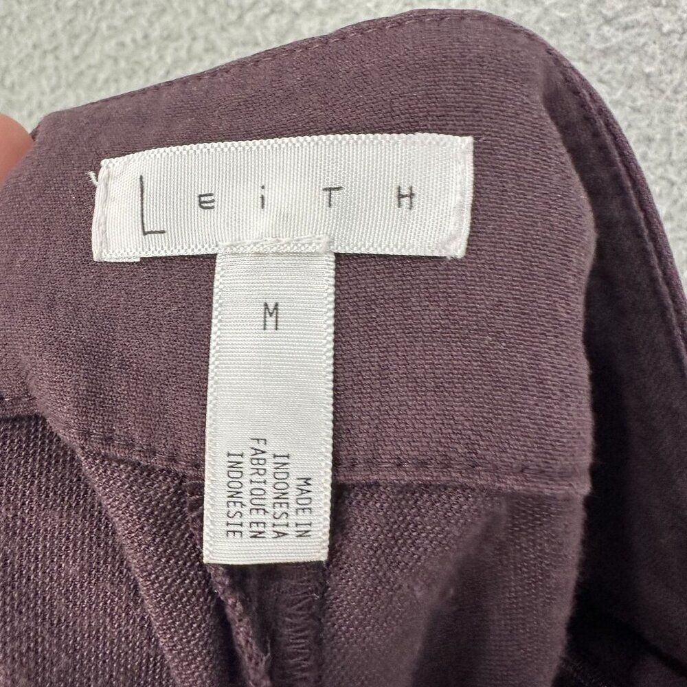 Leith pants womens medium purple wide leg tie waist pockets high waist cropped - Picture 8 of 9